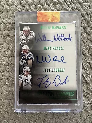 ONE OF ONE Tedy Bruschi Willie Mcginest Mike Vrabel Triple Auto  • $499.99