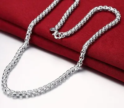 925 Sterling Silver 6mm Round Box Chain Necklace Women Fashion Jewelry • $67.19