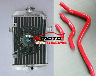 Aluminum Radiator + RED Hose+FAN For ATV Yamaha Raptor 660R YFM660R 2001-2005 • $113.50