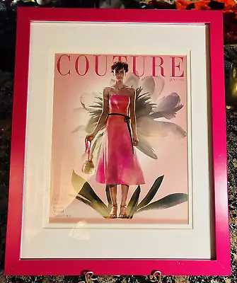 Vintage High Fashion Couture Photo Print International Framed Matte Glass Art • $24