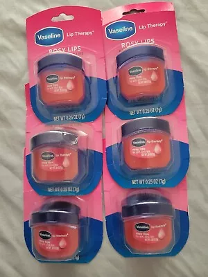 Vaseline Lip Balm Therapy Rosy Lips Relief Dry Dull Cracked Lips 0.25 Oz (6pack) • $16.99