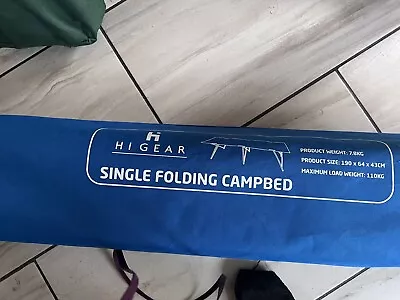 HI-GEAR Single Folding Portable Camp Bed Camping Furniture Travel Equipment • £15