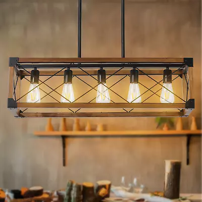 5-Light Retro Farmhouse Chandelier For Kitchen Living Dining Room - No Bulbs • $120.69