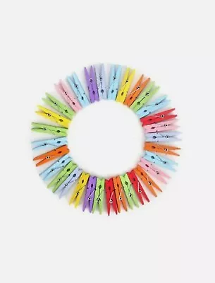 35pk Mini Coloured Wooden Clothes Peg Craft For Vintage Shabby Chic Wedding • £3.39