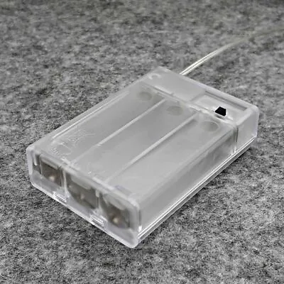 3 X AA Battery Holder Box Case Transparent Enclosed Clear With On/Off Switch • £1.99