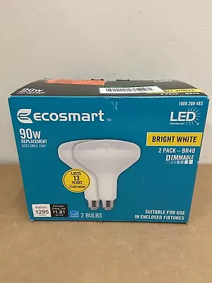 2-Pack Ecosmart LED 90W Replacement Bright White BR40 Dimmable Bulbs 1295 Lumens • $14.99