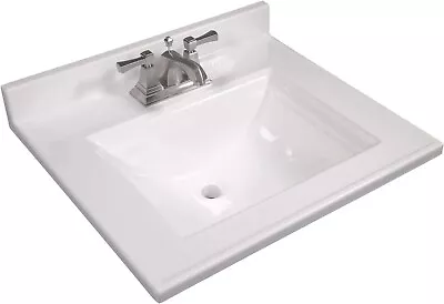Design House 557629-WHT 25-inch Camilla Cultured Marble Vanity Top • $175