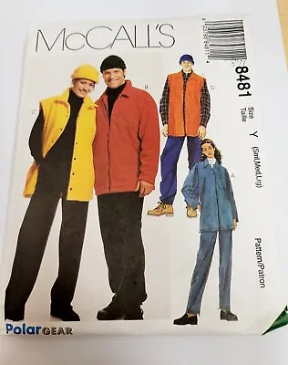 McCalls 8481 Unisex Misses Mens Shirt-Jacket Vest Pants Hat Sewing Pattern Uncut • $5