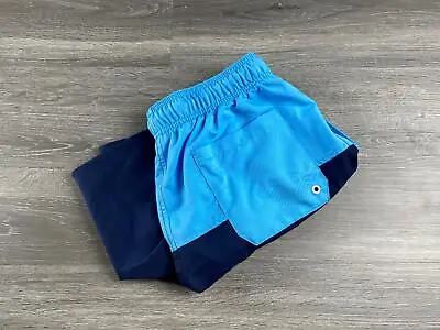 SPEEDO Stretch Tie Waist Blue Swim Shorts Men's Size Medium • $5.25