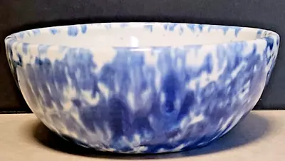 1984 Signed W J Gordy Pottery Blue & White Splatter Cereal Bowl 6 1/2  X 2 1/4  • $79.99