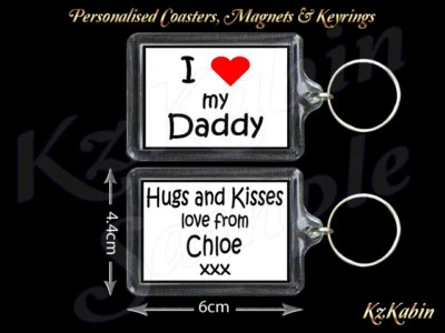£3.50 • Buy I Love My Daddy Personalised Keyring Birthday Fathers Day Gift