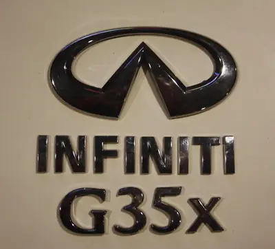 2008-2013 INFINITI G35x G35 X SEDAN 4 DOOR REAR TRUNK DECK LID EMBLEM SET CHROME • $24.99