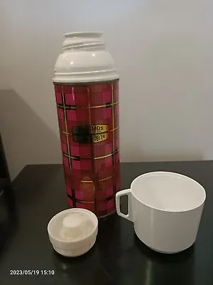 $1 • Buy Vintage  Retro THERMOS Vacuum Flask Metal Pink Made In ENGLAND 