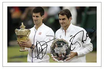 £6.90 • Buy Roger Federer & Novak Djokovic 2015 Wimbledon Final Signed Autograph Print Photo