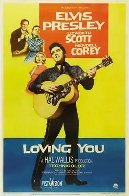 LOVING YOU Movie POSTER 11 X 17 Elvis Presley Wendell Corey Lizabeth Scott B • $11.95