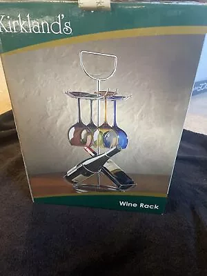 New In BoxCountertop Wine Rack4 Glasses  Holder Metal Wine Bottle Holder Storage • $20