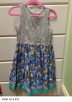 Size 8 Matilda Jane Clothing Platinum Plat Girls Sara Dress Cat Dogs Pets EUC • $75