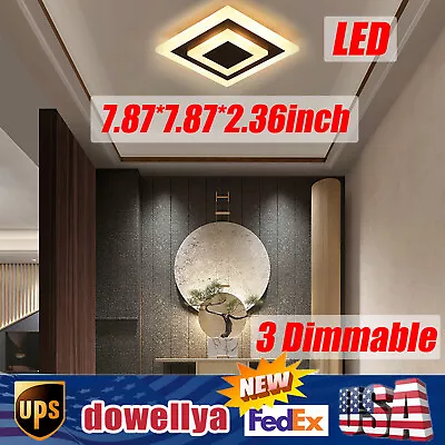 Modern Square LED Ceiling Light Flush Mount Lamp Hallway Loft Fixture Dimmable • $17.11