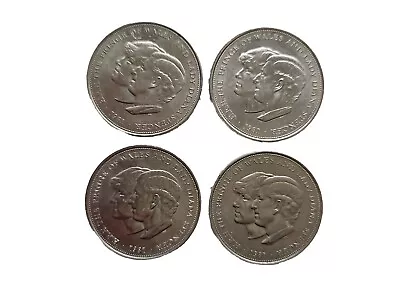 1981 Prince Charles And Lady Diana Spencer Wedding X4 Coins Good Fine • £0.99