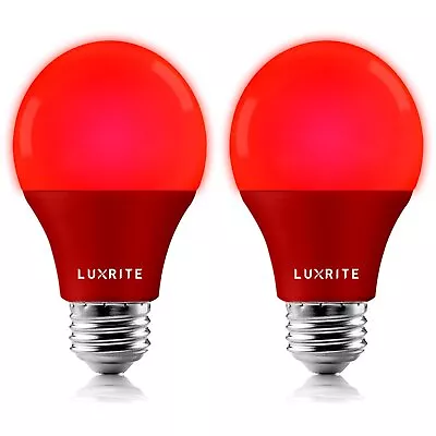 Luxrite A19 LED Red Light Bulb 60W Equivalent UL Listed E26 Base 2 Pack • $12.95