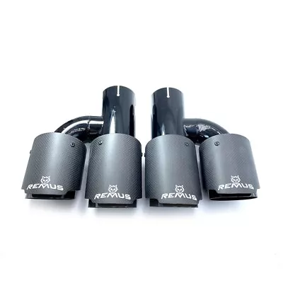 2PCS ID:2.5  OD:4  Quad H Exhaust Tip End+Matt Carbon Fiber Dual Pip • $75