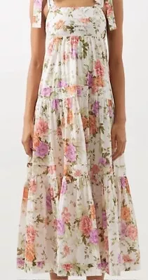 Zimmermann Pattie Floral Midi Floral Dress Size Op  Aud 6 Us 2 • $350