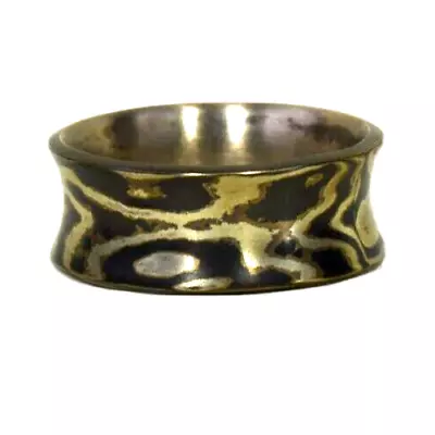 Artisan Made  Mokume Gane  Band  Ring  Sterling Silver Copper  Handmade  Wedding • $145