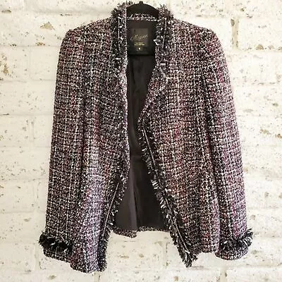 MCGINN Tweed Style Blazer Multi-Color Business Jacket Work Party Casual Size 8 • $69