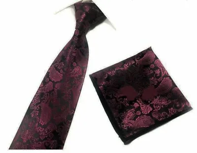 Classic Woven Paisley Jacquard Tie And Pocket Square 2 Pcs Set • £6.99