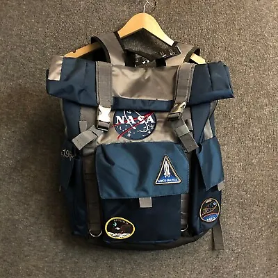 NASA Backpack Meatball Logo Roll Top Built Up Space Laptop Bag NWT • $79.99