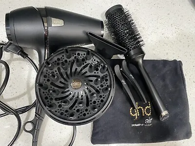 Ghd Air Hair Dryer Diffuser Nozzle Brush Clips & Pouch • $330