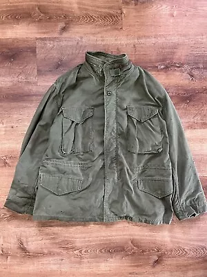 Vintage 80s US Army M-65 Cold Weather Field Coat Jacket L Large Short • $59.99