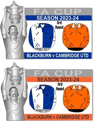 CAMBRIDGE UTD Away Cup 3rd Round Matchday Pin Badge 2023-24 • £3