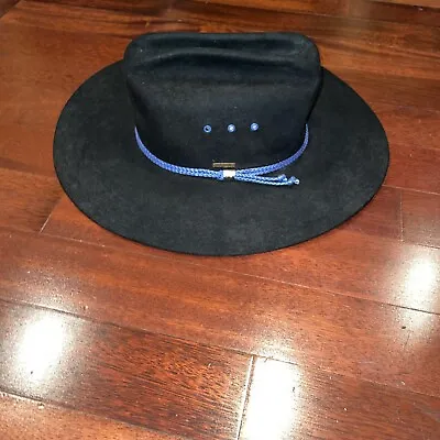 Vintage Royal Quality 5XXXXX Beaver THE ROUNDUP Black Western Cowboy Hat 7 3/8 • $44.98