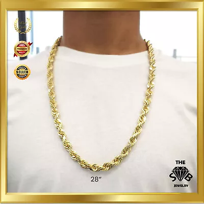 REAL 10k Gold Rope Chain 10mm 22 -30  Necklace Yellow Gold Diamond Cut Men Women • $3338.93