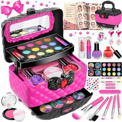 Hollyhi 41 Pcs Kids Makeup Kit For Girl Washable Makeup Set Toy With Real Co... • $18.45