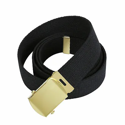 U.s Military Black Web Trouser Belt With Buckle U.s.a Made 44 - 54  • $7.98