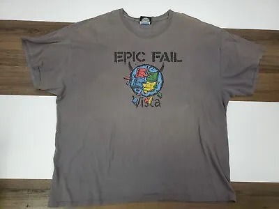 Vintage Jinx Epic Fail Shirt Adult 2XL Gray Tee Crew Skateboard Windows • $14.99