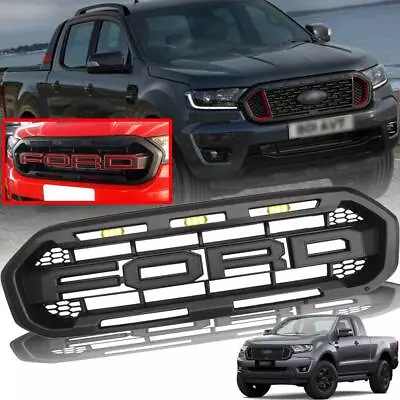 Black Grille 3 Amber LED Black Logo Emblem For For Ranger XLT 2019-2021 Ute • $317.90