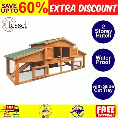 Outdoor  Large Chicken Coop Wooden Hutch Rabbit Cage Run House Guinea Pig Pet AU • $206.14