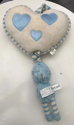 Toys R Us Snuggle Chums Blue Cream Bear Heart Pull String Musical Baby Mobile • £9.99