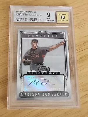 2007 Bowman Sterling Madison Bumgarner Auto/autograph Rookie Giants • $89.99