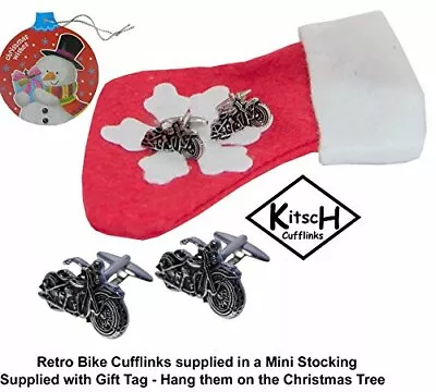 £4.99 • Buy Retro Bike (Motorbike) Cufflinks For Christmas