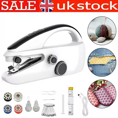 Electric Mini Sewing Machine Handheld & Portable Easy Home Stitch Sew Embroidery • £16.55