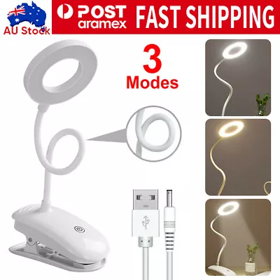 Clip On Desk Lamp Table Light Bedside Night Reading Led Eye Care USB Dimmable AU • $15.28