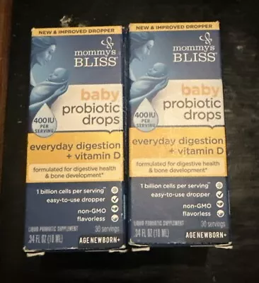 2X Mommy's Bliss Baby Probiotic Drops + Vitamin D 0.34 Oz Exp 05/2024 • $12.75