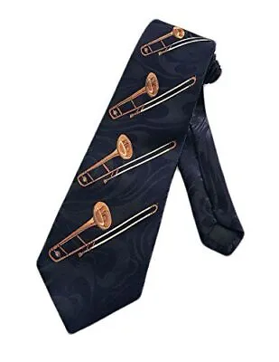 $19.99 • Buy Steven Harris Mens Trombone Jazz Music Necktie - Blue - One Size Neck Tie