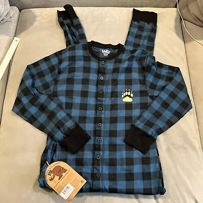 NWT - Lazy One - Bear Cheeks - Flapjacks - Blue Plaid Union Suit - Men's Size XL • $29.99