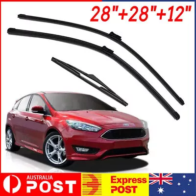 Front ( Pair )+ Rear Windscreen Wiper Blades For Ford Focus LW LZ 2012 - 2018 Dh • $13.97