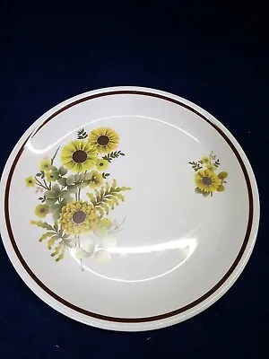 Glo White Ironstone Alfred Meakin England White Dinner Plate Sunflower Design • £5